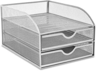 Immagine prodotto di Portadocumenti a due scomparti con 2 vani e porta-lettere, formato A4, scaffale da ufficio, organizer per documenti, cassetto da scrivania, H 18,5 x L 25 x P 34,2 cm