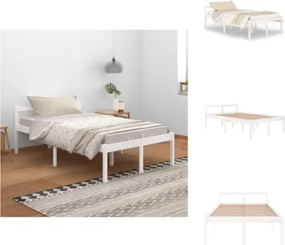Produktbild von vidaXL Seniorenbett Weiß 120x200 cm Massivholz Kiefer -  Betten & Bettgestelle