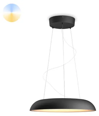 Produktbild von Philips Hue White ambience Amaze Pendelleuchte schwarz + Dimmschalter, Intelligente Hängeleuchte, Bluetooth/Zigbee, Schwarz, LED, Metall, Kunststoff, Nicht austauschbare(s) Leuchtmittel