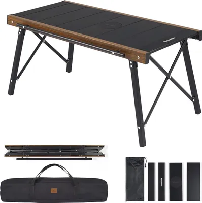 Produktbild von Tragbarer Campingtisch mit Aluminiumstühlen - Zusammenklappbar und leicht für draußen & Picknicks