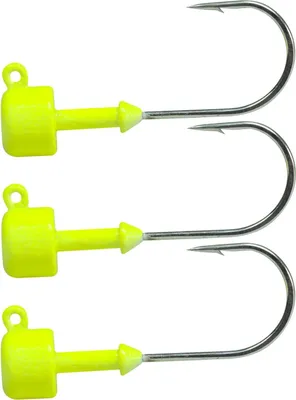 Produktbild von Dieter Eisele Jigkopf 6/0 fluor gelb - 3 Jighaken, Gewicht:15g