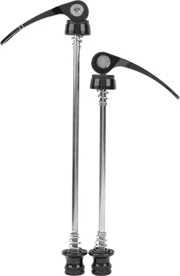 Productafbeelding van 2 stuks fietsnavenas, geschikt voor mountainbike en racefiets, as met snelspanner, zwart