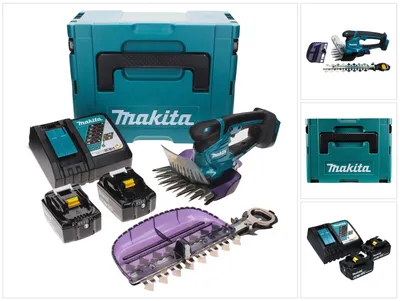 Obrázok produktu pre Makita DUM 604 RGXJ 18 V akumulátorové nožnice na trávu s nožnicami na trávu a kríky + 2x 6,0 Ah batéria + nabíjačka + Makpac