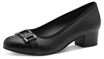 Zdjęcie produktu dla Eleganckie czarne pompy Jana z niskim obcasem, wykonane z materiałów wegańskich