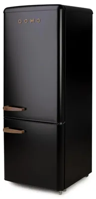 Image de Réfrigérateur rétro avec compartiment congélateur en bas - Noir mat - DOMO DO91713R