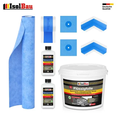 Dichtset Flüssigfolie 12 kg Tiefengrund Dichtband Dichtfolie Innenecke Dichtbahn