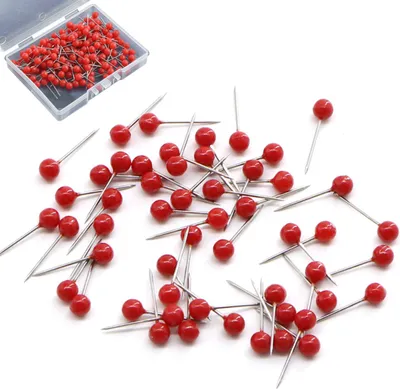 Produktbild von 200 Stück Stecknadeln rot