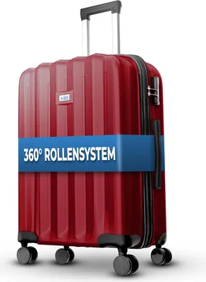 Produktbild von Reisekoffer 1052 Reisetasche Koffer Handgepäck Tasche Trolley ABS Bordeaux XL-75cm