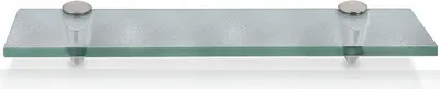 Produktbild von Yakimz Glasregal Wandregale mit Halterung Glasboden Badregal Bad Ablage Glasablage Regal Glas Badablage Glasscheibe Halterung Regale Milchglas Wandregal 50cmx0.8cm x10 cm