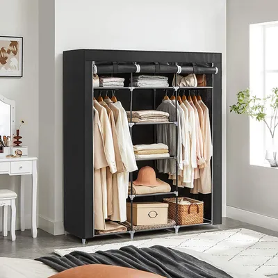 Produktbild von SONGMICS Kleiderschrank faltbare Garderobe mit Kleiderstangen