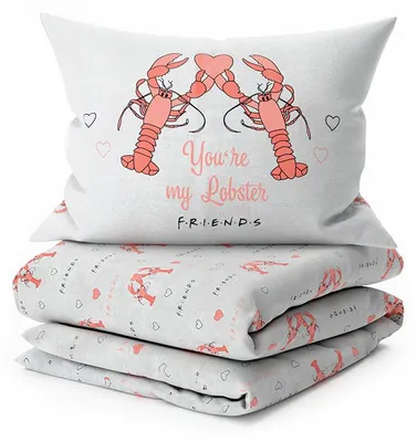 Zdjęcie produktu dla Pościel bawełniana FRIENDS LOBSTER szara Rozmiar pościeli: 2 szt. 60 x 70 cm | 200 x 200 cm