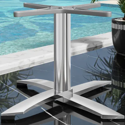 Produktbild von THIAGO | Bistro Lounge Tischgestell | 4 Fuß | Fuß: Ø 60 cm | Säule: 6 x 37 cm | Alu | Tischgestell Aluminium, Gastro Tischgestell