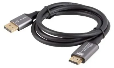 Image de Lanberg Câble adaptateur Displayport (M) -> HDMI (M) 1M 4K noir/argent