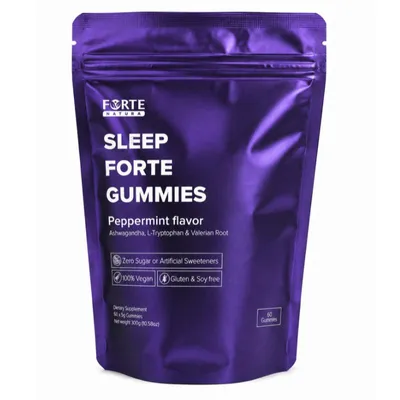Obrázok produktu pre Sleep Forte – Žuvacie tablety, 60 kusov – s obsahom ashwagandhy, valeriány, L-tryptofánu a mäty piepornej