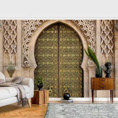 Produktbild von Fototapete Spirituell - Vliestapete - Bildtapete UV-beständig Design beige 3D-Effekt Orientalisch Wandtapete geruchsfrei