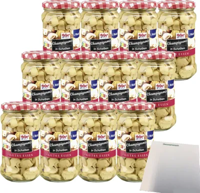 Produktbild von Hofgut Champignons in Scheiben VPE (12x314ml Glas) + usy Block