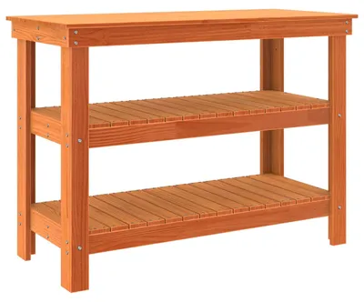 Produktbild von vidaXL Werkbank Wachsbraun 110,5 x 50 x 80 cm Massivholz Kiefer