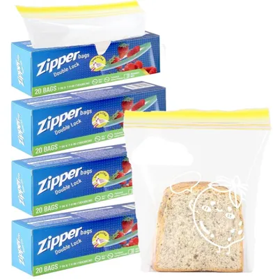Obrázok produktu pre TRANKIELO® - 80 kusov opakovateľne použiteľných mraziacich vreciek - Dvojitý zips - Bezpečné pre potraviny a bez BPA