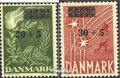 Produktbild von Briefmarken Dänemark 1955 Mi 353-354 (kompl.Ausg.) postfrisch Freiheitsfonds