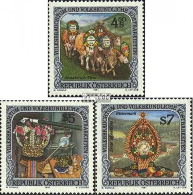 Produktbild von Briefmarken Österreich 1991 Mi 2041-2043 (kompl.Ausg.) gestempelt Volksbrauchtum