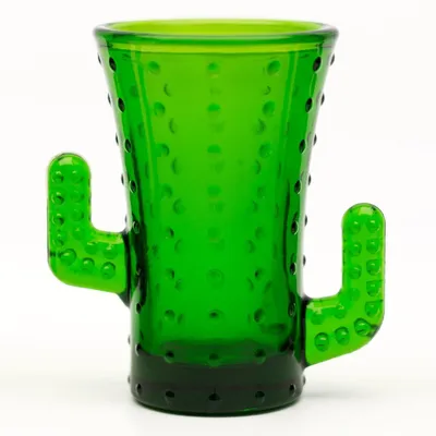 Immagine prodotto di Bicchieri da tequila da 50 ml a forma di cactus - Set da 4 - Bicchieri da aperitivo - Bicchieri da bevanda - Vetro trasparente colorato - Bicchieri da cocktail