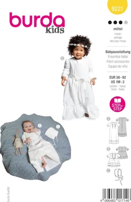 Imagen del producto de Patrones para ropa de bebé, incluyendo patrones para ropa de bautizo, tallas 56-92, e instrucciones de costura para bebés