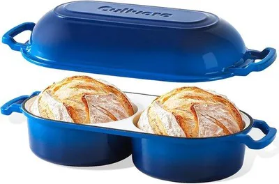 Productafbeelding van Gietijzeren broodpan met deksel - 16,5 cm diameter - glazuur zuurdesem bakken