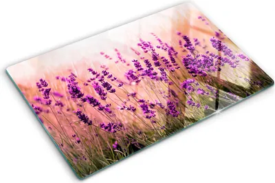 Obrázok produktu pre Sklenená ochranná doska – Kryt varnej dosky – Kryt na indukčnú dosku – 80x52 cm – Rýchle čistenie – Tvrdené sklo – Levanduľa