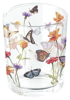 Imagen del producto de Ambientación: Jardín de mariposas. Portavelas, diámetro 5,5 cm, color blanco