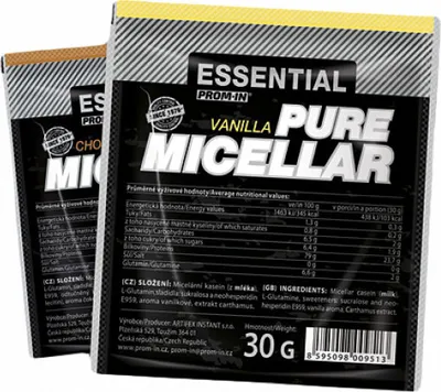 Obrázok produktu pre Prom-In Essential Pure Micellar 30 g vanilka / Proteíny (vzorky) / Čistý micelárny kazeín s postupným uvoľňovaním aminokyselín