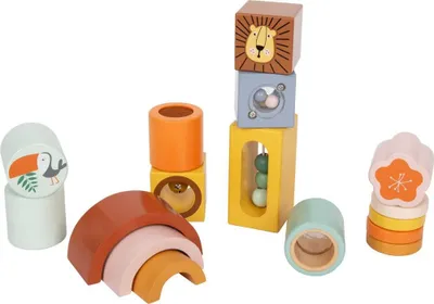 Image de Safari 12230 : Jeu de motricité et sensoriel pour enfants - 12 pièces - Bois - À partir de 12 mois