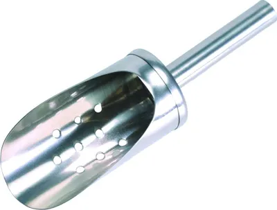Produktbild von APS Eisschaufel, Edelstahl, Länge 20 cm, Ø 5 cm, gelocht, spülmaschinengeeignet, für Crusheis und Eiswürfel