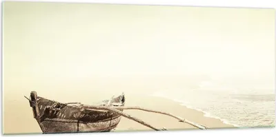 Produktbild von Bilder auf glas - Einteilig - £ódŸ Wrack Meer - 120x50cm - Glasbilder - Wandbilder - Bilder - zum Aufhängen bereit - Wanddekoration aus Glas - Glas Bilder - Wandbild auf Glas - GAB120x50-5123