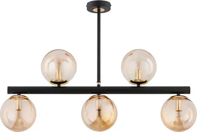 Zdjęcie produktu dla Lampa sufitowa nowoczesna czarna złote kule TUKANE 5xE14 10W ALF63261 Alfa