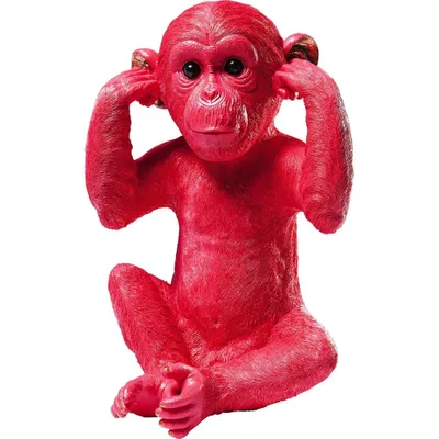 Immagine prodotto di Salvadanaio decorativo scimmia "Kikazaru" rosso - circa 35 cm
