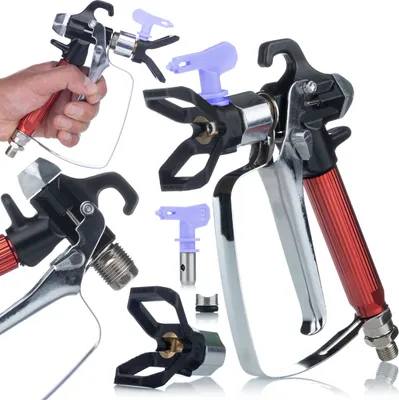 Obrázek produktu pro Rosfix UltraSpray RedJet RJ1 – Stříkací Pistole na Barvu s 1/4” Připojením a Tryskou 517 | Kompatibilní s GRACO, WAGNER, TITAN, a Mnoha Dalšími.