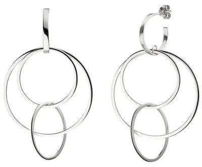 Produktbild von Halbcreolen Creolen 3 überkreüzte dünne Ringe aus 925 Silber Ohrringe Ohrschmuck