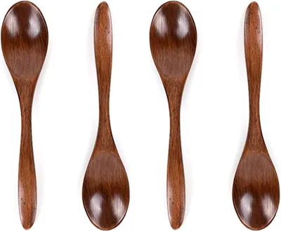 Produktbild von Holzlöffel Set, 4 Stück Nanmu Honiglöffel und Kaffeelöffel aus Holz