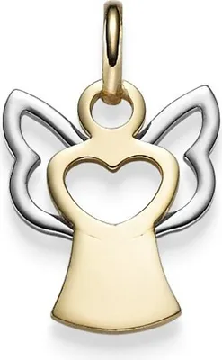Produktbild von Anhänger Engel Engelchen & Herz 585 Gold Gelbgold Weißgold 21x12mm