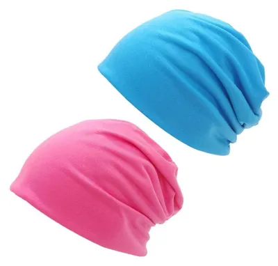 Obrázek produktu pro Dámská čepice Beanie, balení 2 kusů, bavlna, čepice pro pacienty po chemoterapii, pohodlná pokrývka hlavy