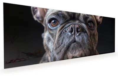 Produktbild von Küchenrückwand Spritzschutz Glas mit Motiv Bulldoggenportrait 40 x 40 cm