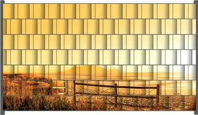 Produktbild von Wallario Zaunsichtschutz mit Motiv Strand in Südafrika I - Himmel in orange für Ein- und Doppelstabmatten Zäune in der Größe 250 x 140 cm