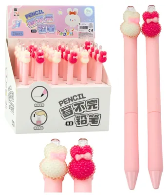 Productafbeelding van Roze 15 cm decoratief konijntje vulpotlood