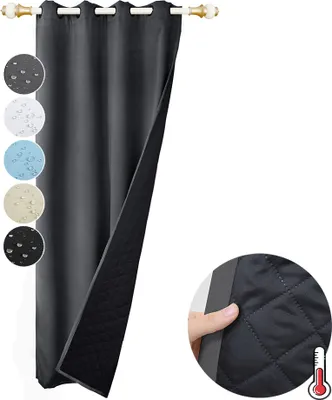 Produktbild von 110x203cm Tmavě šedá Zatahovací tepelná dveřní clona s očky Voděodolná Větruodolná Zimní tepelně izolovaná dveřní clona odolná proti chladu