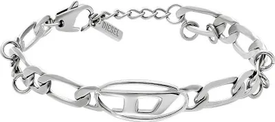 Immagine prodotto di Bracciali   Bracciale a catena Diesel argento   Collezione Oval D Logo - uomo