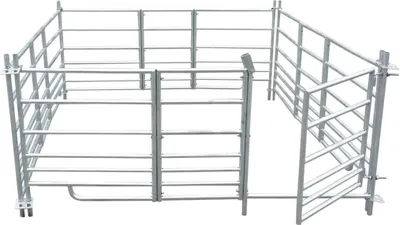Produktbild von vidaXL 4-Seiten-Schafgehege Verzinkter Stahl 183 x 183 x 92 cm