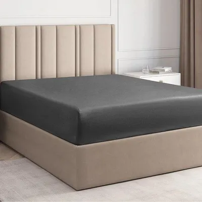 Productafbeelding van Famanu spreihoeslaken, 140 x 200 cm - donkergrijs, 100% katoen, geschikt voor matrassen tot 30 cm dik