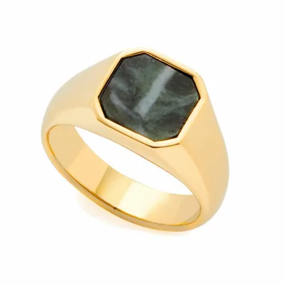 Immagine prodotto di Anello Leonardo Lira da donna in acciaio inossidabile con marmo, IP oro