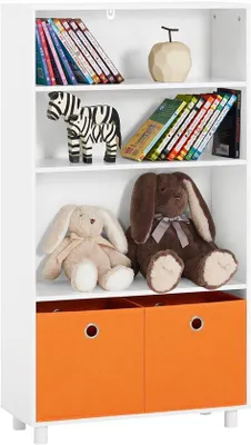 Produktbild von Kinderbibliothekschrank mit Spielzone und Aufbewahrschubladen in Weiß