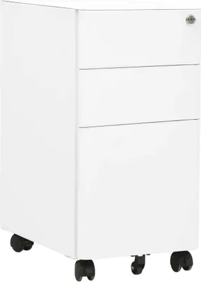 Produktbild von The Living Store Aktenschrank mit Rollen Weiß 30x45x59 cm Stahl